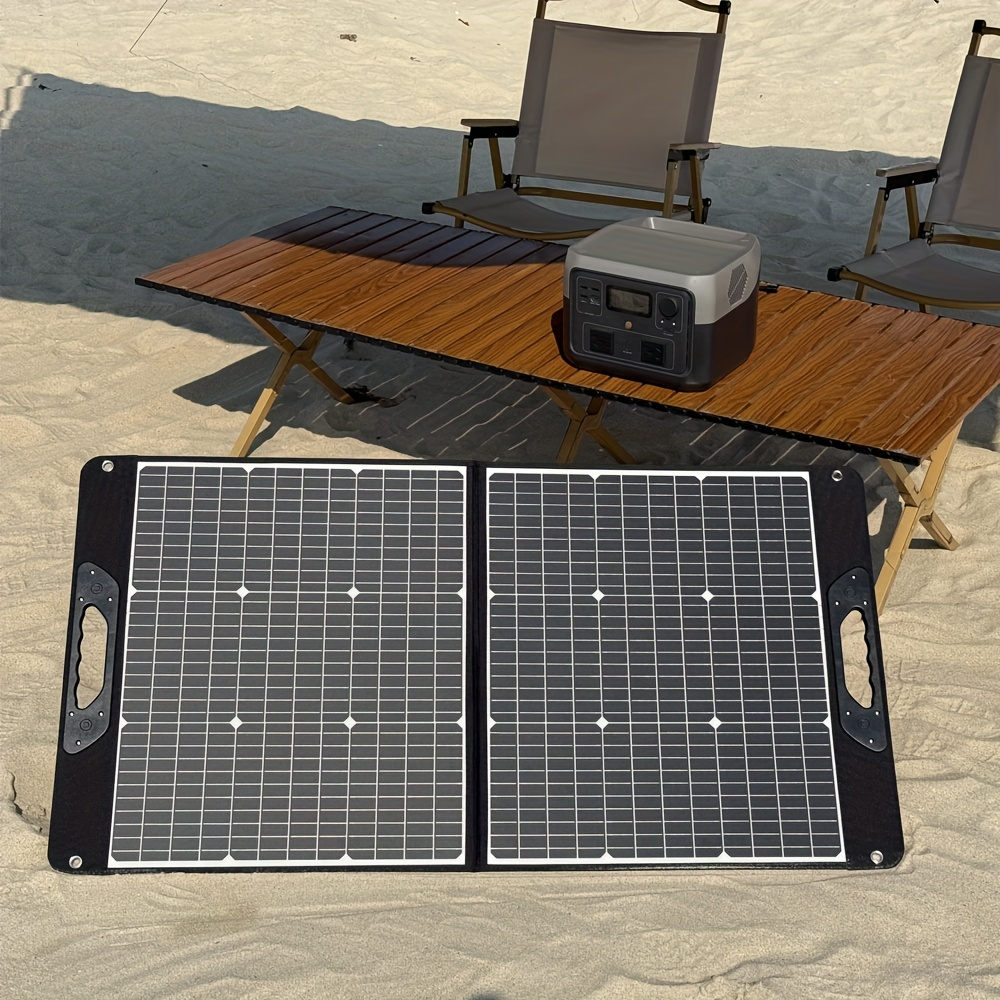 Foldable Solar Panel 200W 23.5% High Efficiency 20V Portable with 2 Brackets Solar Cable for Camping RV for Garden, Patio and