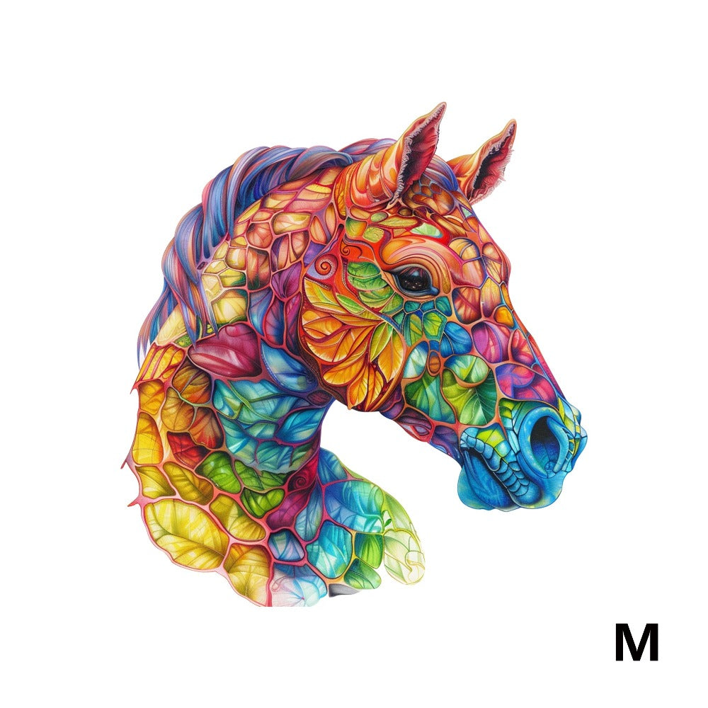 Colorful Horse Wooden Jigsaw Puzzle with Irregular Pieces and S, M and L Size Options from 4.92 to 11.02 Inches — image 6