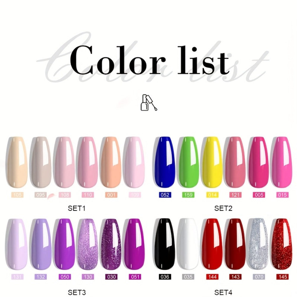 Gel Nail Polish Set with LIMEGIRL Label, 6 Fall Winter Glitter and Solid Colors, Two Palettes — image 2