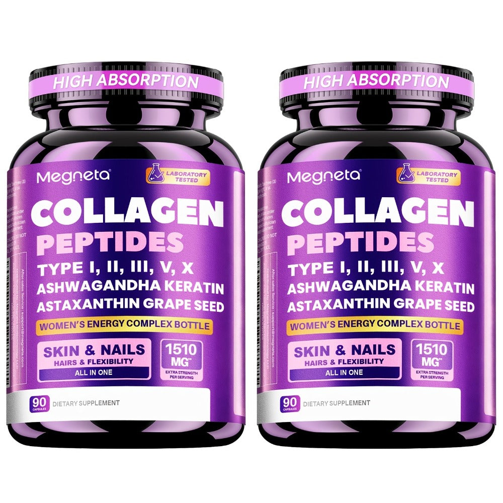 Collagen Capsules Type I II III V X with Vitamin C, Hyaluronic Acid & Biotin, Skin Hydration, Elasticity — image 12