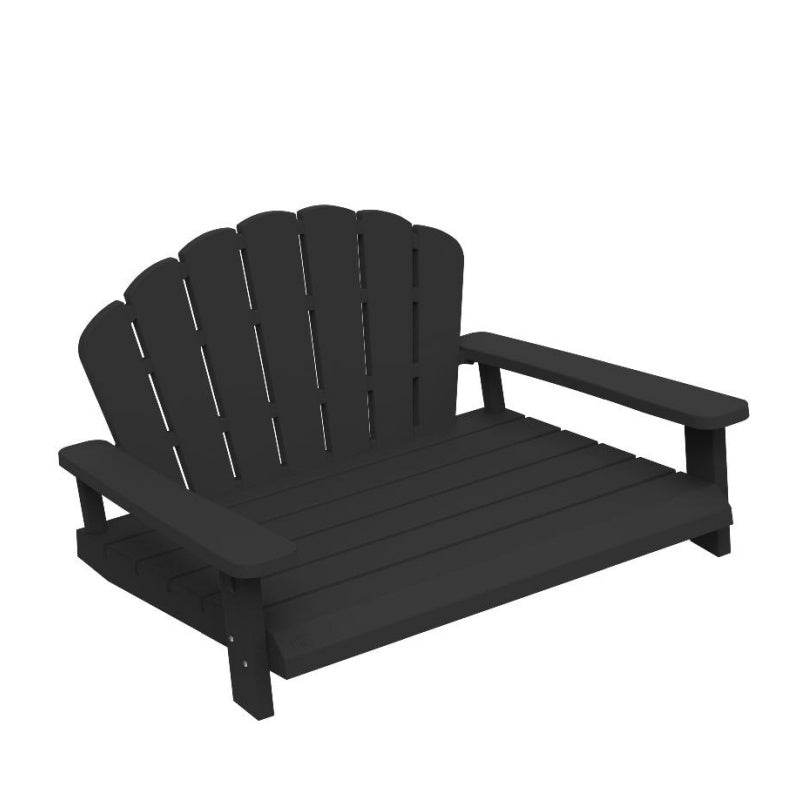 Raised Resin Dog Sofa with Slatted Seat, Back and Arm Panels in Light Brown or Black, 40.24 Inches Wide — image 6