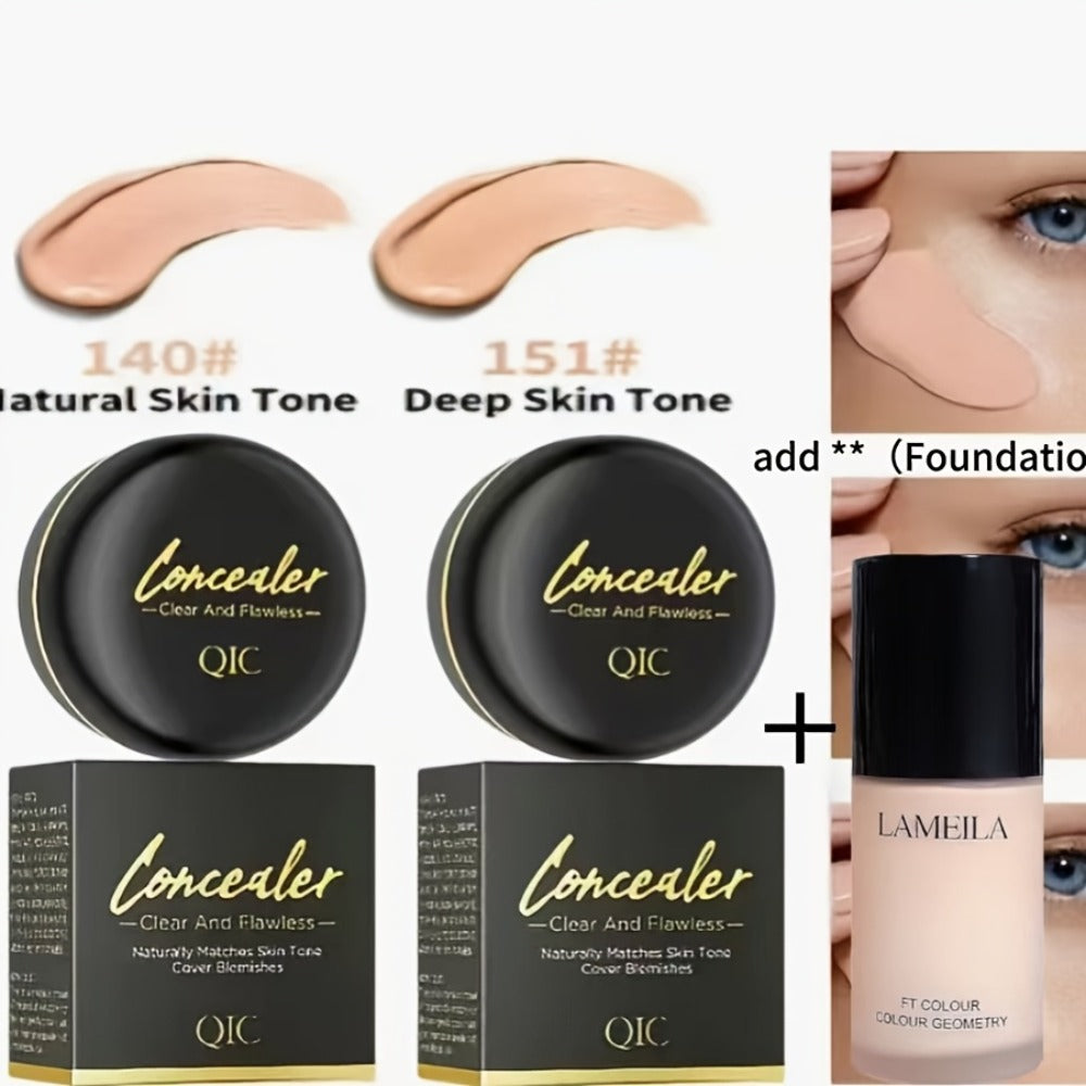 Concealer Cream Set 2pcs Full Coverage – Waterproof Matte Finish, Plant-Based Squalane, Buildable Coverage for Dark Spots — i