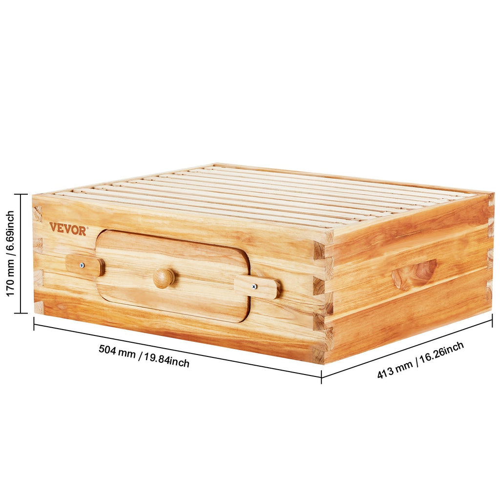 Beehive Kit 10 Frame Cedar Wood Bee Hive with Transparent Windows & Beeswax Coating, for Garden, Yard and Pest Management — i