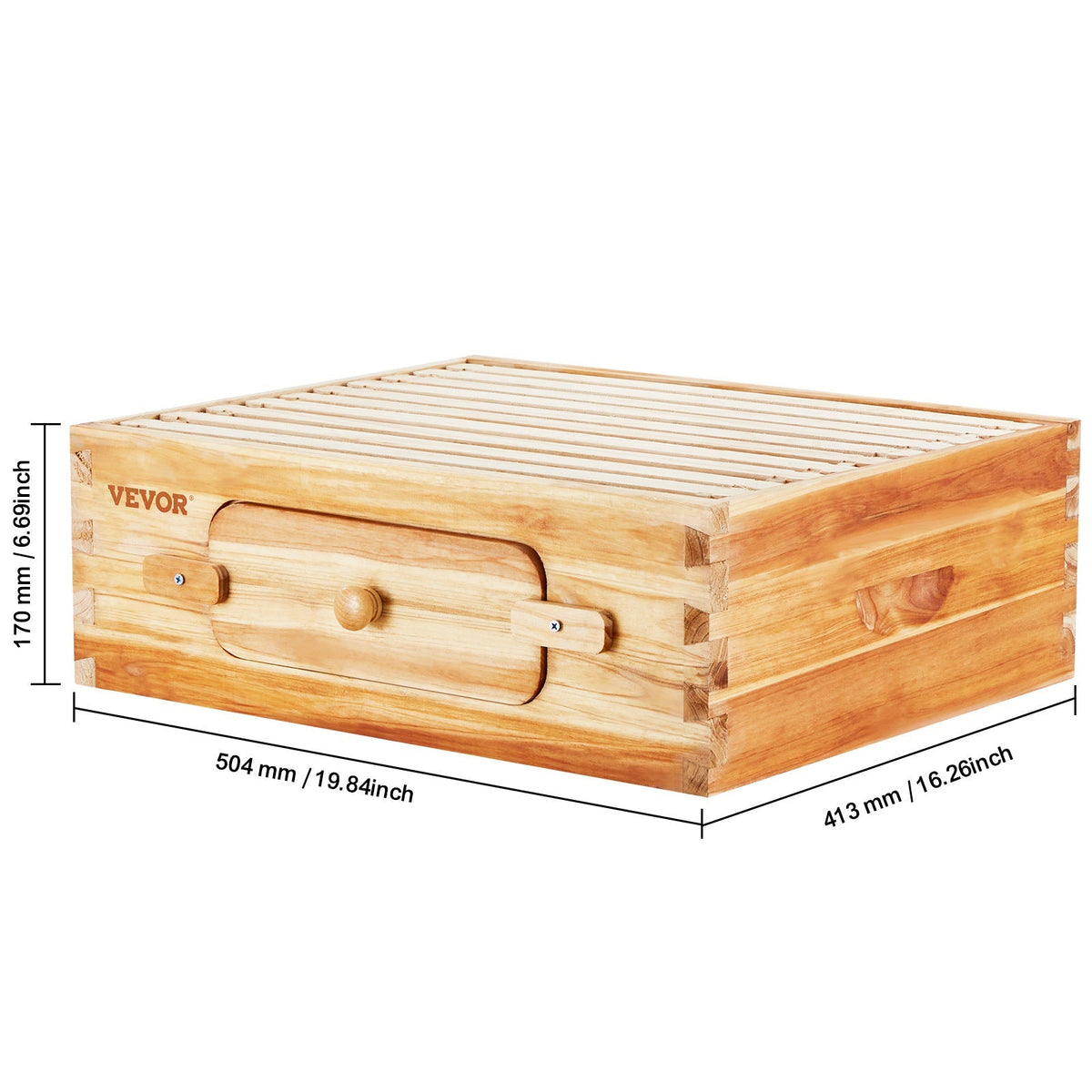 Beehive Kit 10 Frame Cedar Wood Bee Hive with Transparent Windows & Beeswax Coating, for Garden, Yard and Pest Management — i