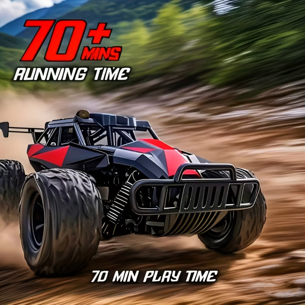 RC Off-Road Truck for Kids Ages 6+, High Speed Remote Control Car Alloy Steel Body Full-Function 4WD Monster Truck Toy for Bo