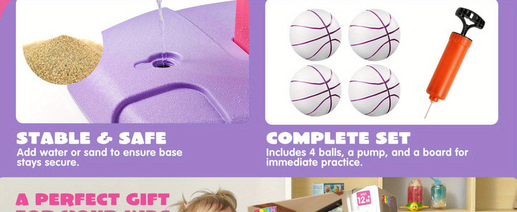 Toddler Basketball Hoop Adjustable Height 2.5-3.5ft Kids Basketball Goal with the Listed Color, Size or Set Options for Every