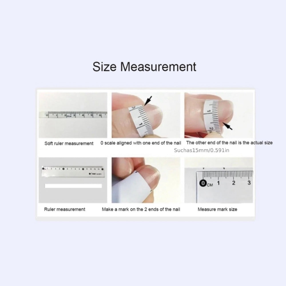 Press On Nails 10-Piece Duckbill Acrylic Set with White French, Floral and AB Shimmer Designs in S, M or L — image 10