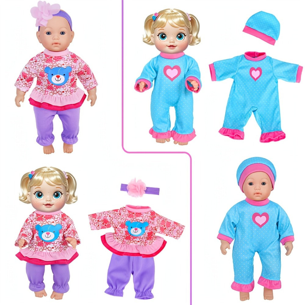 10-Set Baby Doll Clothes for 10 12 14 Inch Dolls, Variety Fashion Outfits Set, Safe Fabric, Easy On Off — image 6