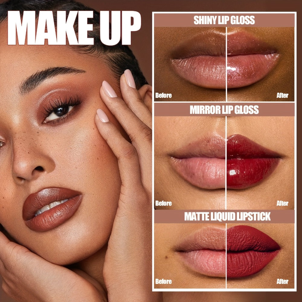 12-Piece Velvet Matte Lipstick Set Mirror Finish Waterproof High Pigment, for Makeup, Travel and Everyday Vanity Use — image 