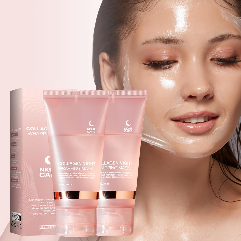 Collagen Night Mask with Jelly Brush, Alcohol-Free Squalane Gel Overnight Face Mask, Deep Nourishing & — image 2