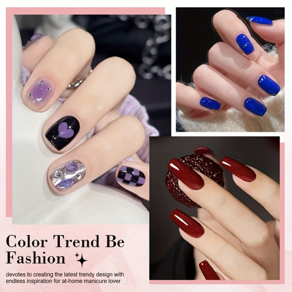 Gel Nail Polish Set with LIMEGIRL Label, 6 Fall Winter Glitter and Solid Colors, Two Palettes — image 7