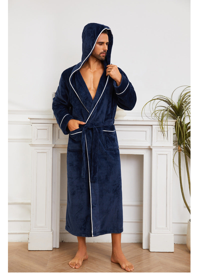 Fashion Men's Flannel Bathrobe Pajamas Women