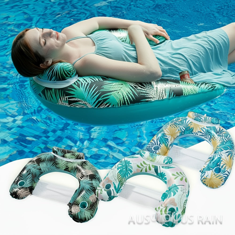 Pool Float, Striped Inflatable for Adults Heavy-Duty PVC Raft Lounge Chair, Leak-Proof Design for Lake River Ocean Beach — im