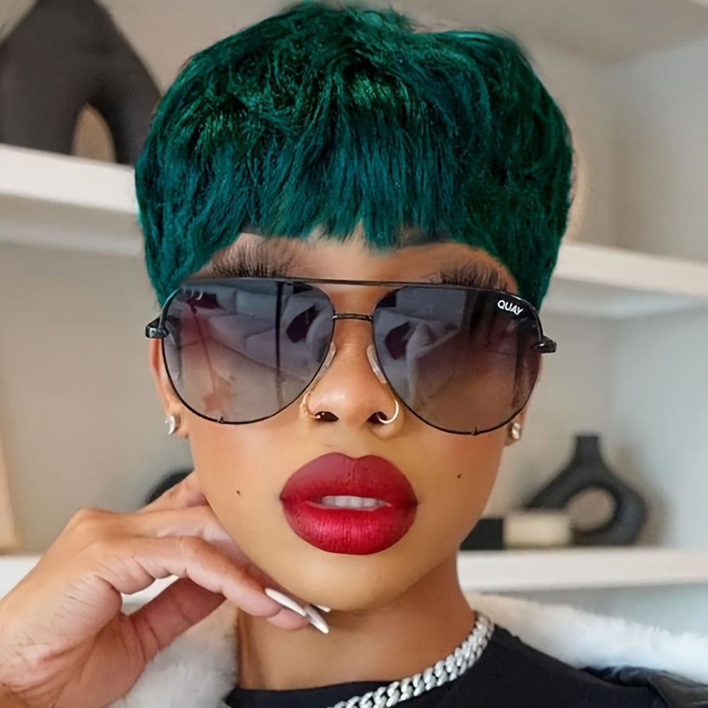 Synthetic Wig 4-Inch Wavy Pixie with Bangs in Eight Color Codes for Costume Styling with Item-Specific Color, Length, Texture