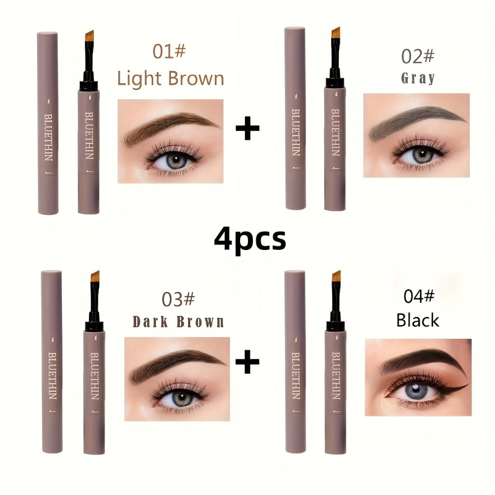 Waterproof Eyebrow Pencil Dual Ended with Angled Tip Flat Tip & Spoolie Brush Smudge Proof Long Lasting Brow Definer for Wome