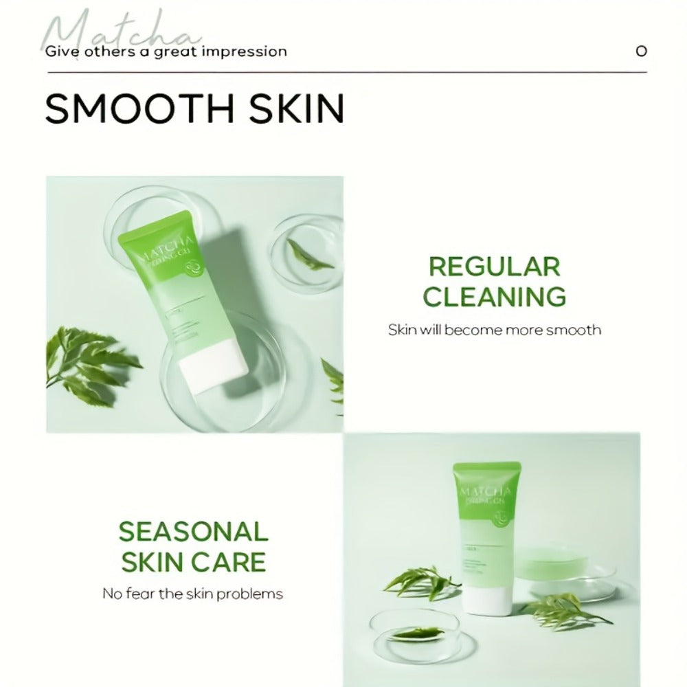 Matcha Peeling Gel Face Scrub with Tea Tree Salicylic Acid Exfoliating Alcohol Free Facial for Bath Time, Home Spa and Person