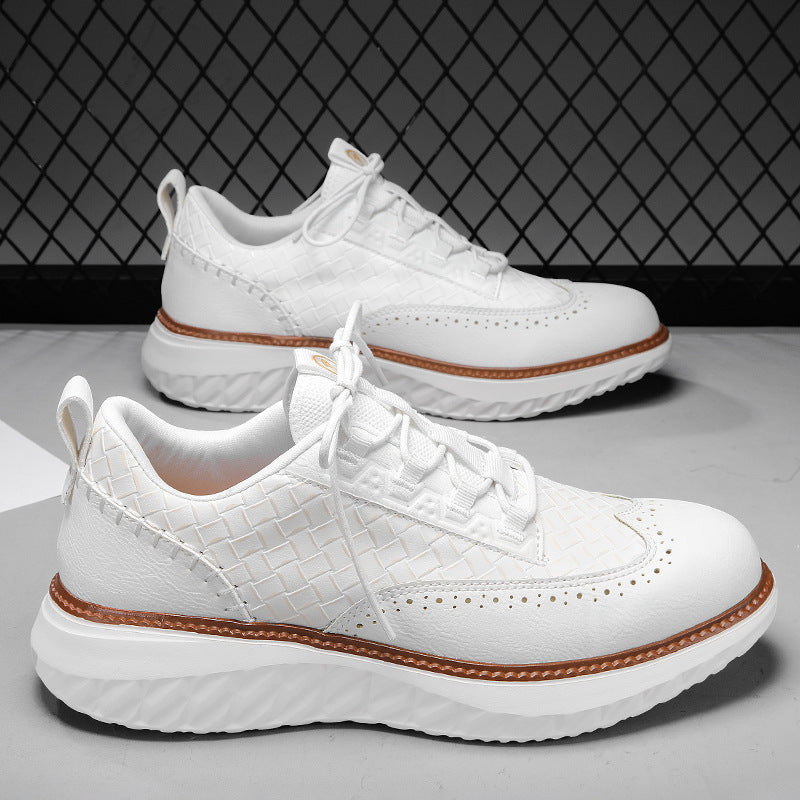 Breathable Woven-Texture Mens Sneakers