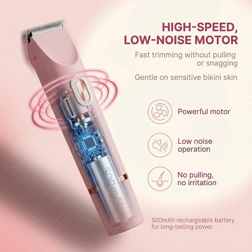 Electric Shaver & Bikini Trimmer for Women Dual Head USB Rechargeable – Multipurpose Face Body Hair Removal for Arms Legs Und
