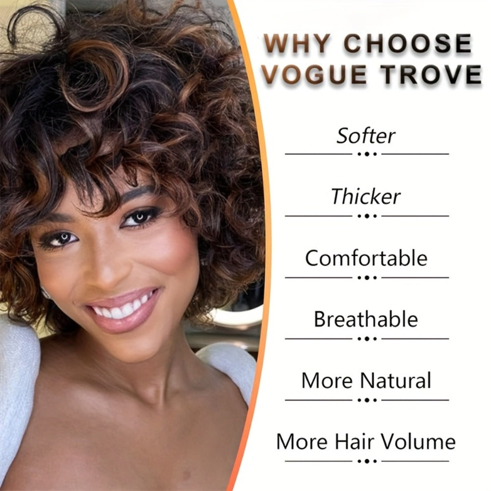 Synthetic Wig 14-Inch Kinky Curly Afro with Bangs in Black, Black-Brown or Golden 33/27 for Daily Style — image 10