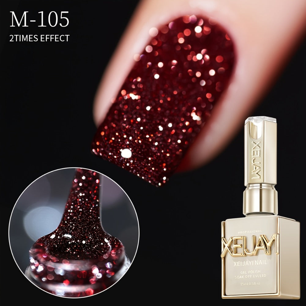 Gel Nail Polish 5-Color Broken-Stone Glitter Set in 0.51oz Bottles with Sparkling Finish and UV/LED Soak-Off Cure — image 15