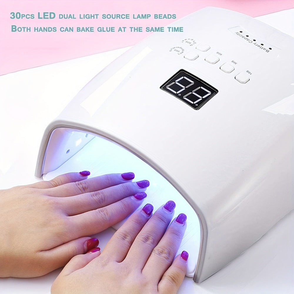 Rechargeable UV LED Nail Lamp with 33 Light Beads, Four-Button Display and Three Style Options — image 8