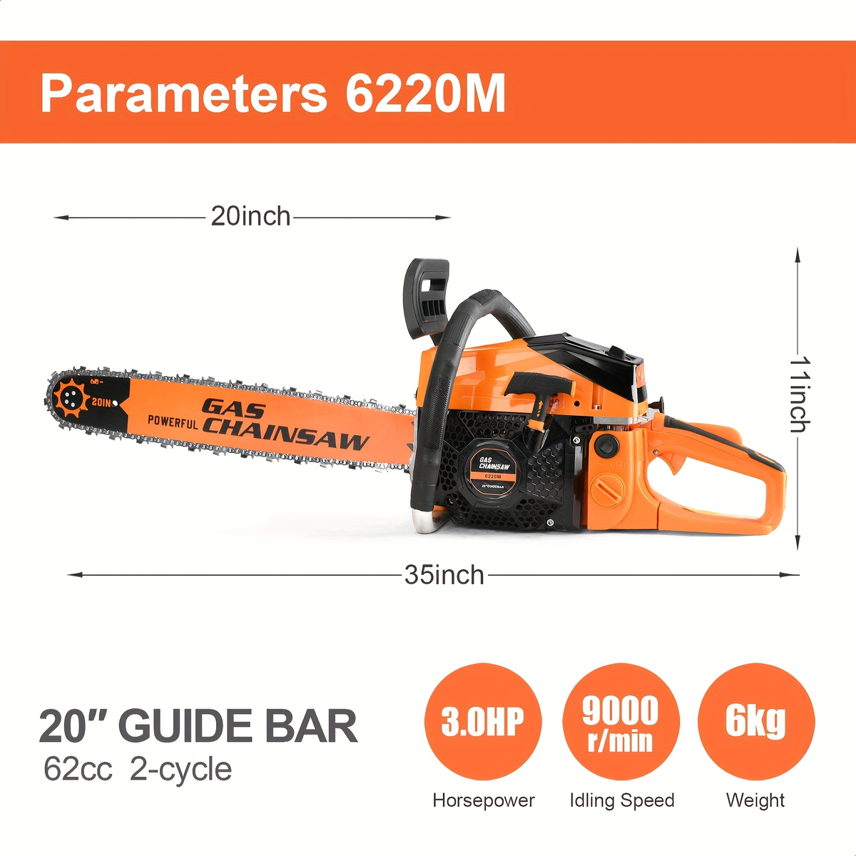 Mixed Gas Chainsaw Options with 12-Inch Compact Color Models and 20-Inch BlackRed Configuration — image 10