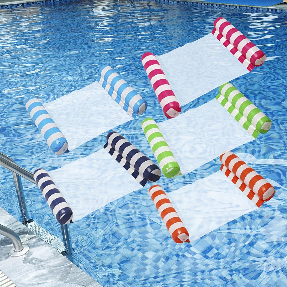 Five-Piece Inflatable Pool Hammock Float Set with Mesh Centers, Striped Designs and 51.2-Inch Length — image 4