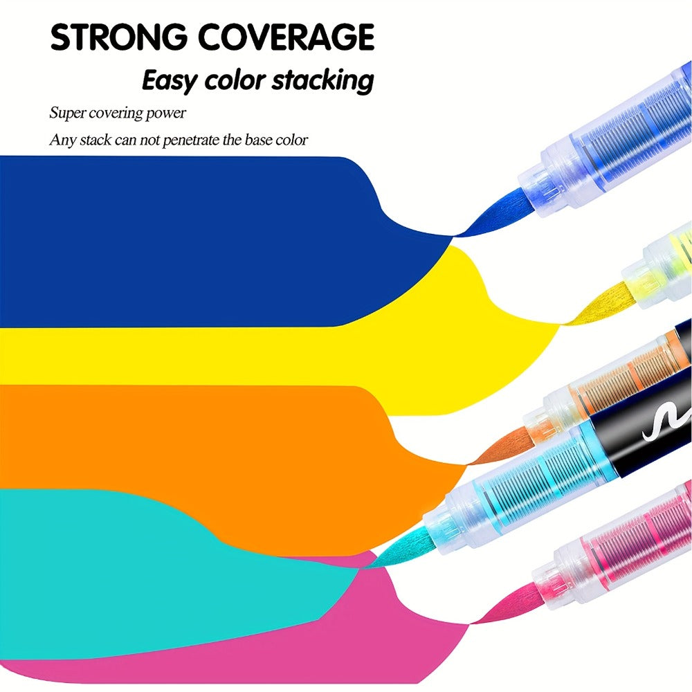 Soft Brush Acrylic Paint Pen Set with Clear Barrels in 12-, 36-, 60-, 80- or 120-Color Checkout Options — image 10