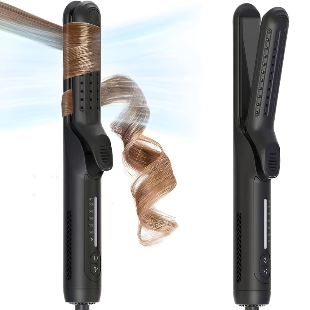 Two-in-One Airflow Hair Styler with Curved Plates, Five Temperature Settings and Pink or Black Finish — image 4