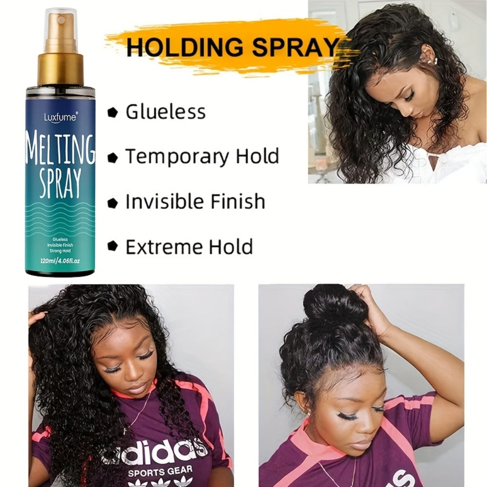Lace Melting Spray for Wigs Invisible Hold No Residue Strong Bond Transparent Wig Adhesive for Home, Travel and Salon Hair St