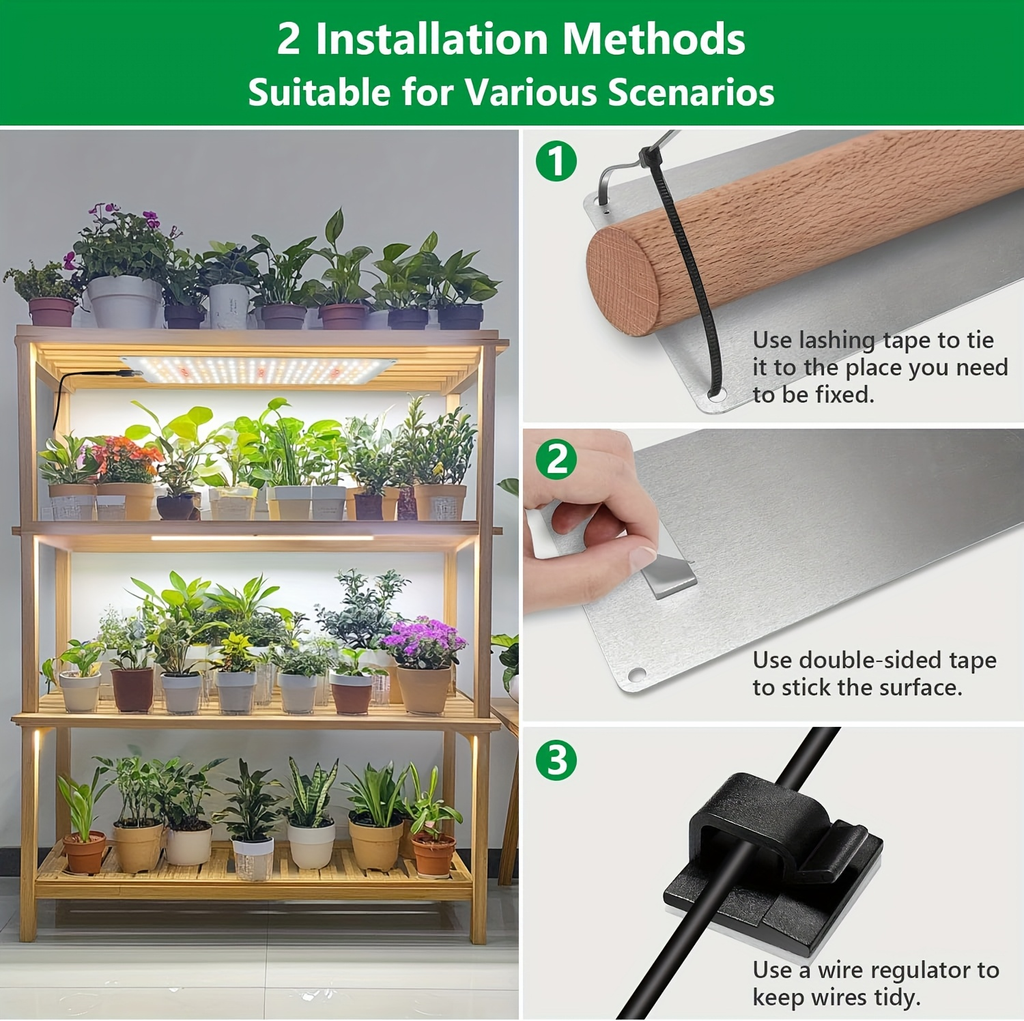 Under-Shelf LED Plant Light Panel Set with Dimming and Timer Controls, 2 or 4 Pack for Indoor Racks — image 9