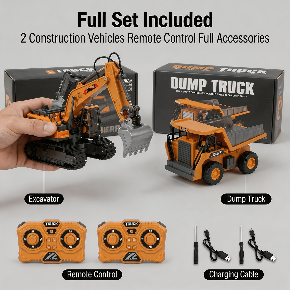 RC Construction Vehicle Set 2/3/4pcs with the Listed Color, Size or Set Options for Everyday Use — image 15