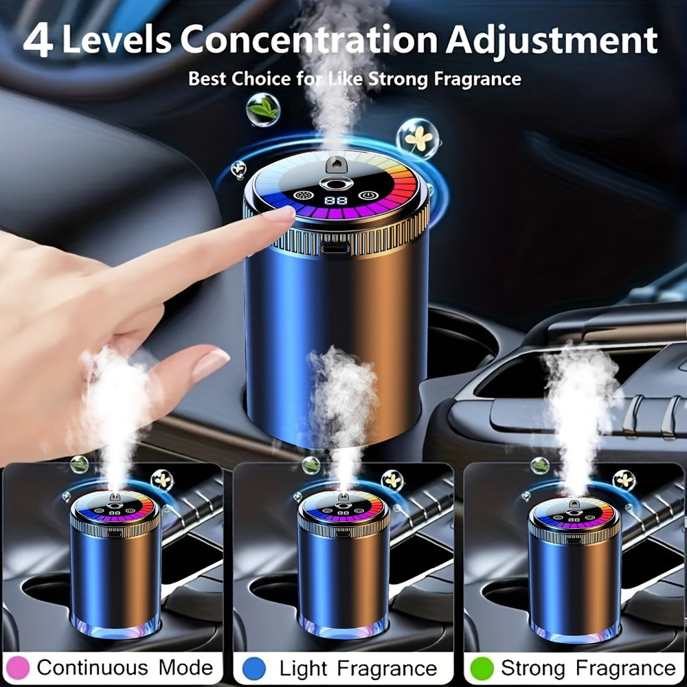 Car Aromatherapy Diffuser with Dynamic Light Show & Starry Sky Mode – Adjustable Scent Intensity, USB Rechargeable, Eliminate