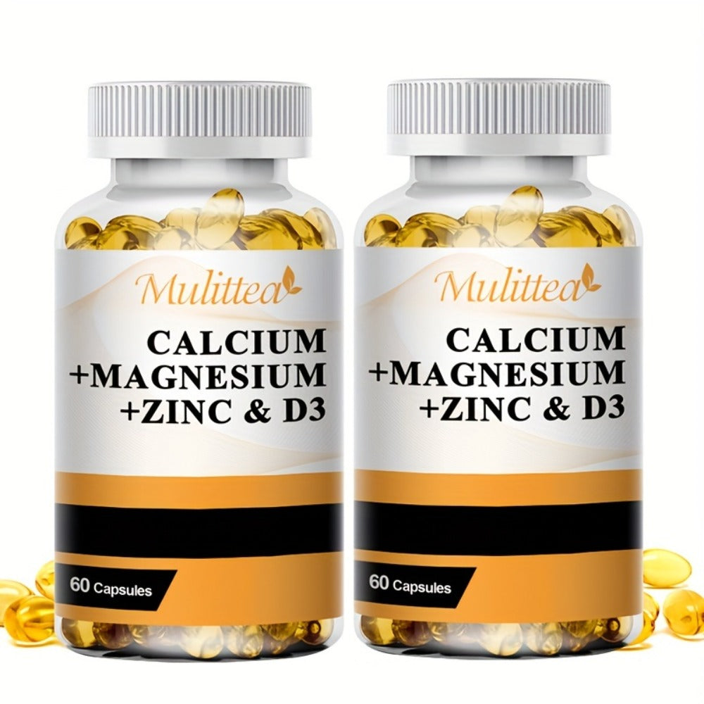 Calcium Magnesium Zinc & Vitamin D3 Capsules, 4-in-1 Synergistic Bone Strength & Immune Support — image 1