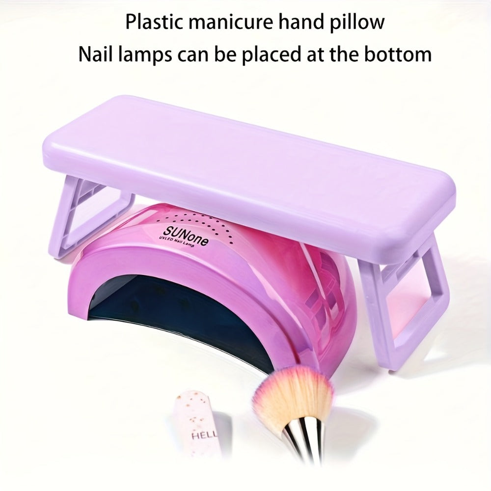 Folding Nail Armrest Hand Rest for Nail Technicians – Cushioned Wrist Support Pillow Bracket, Portable Manicure Table Stand —