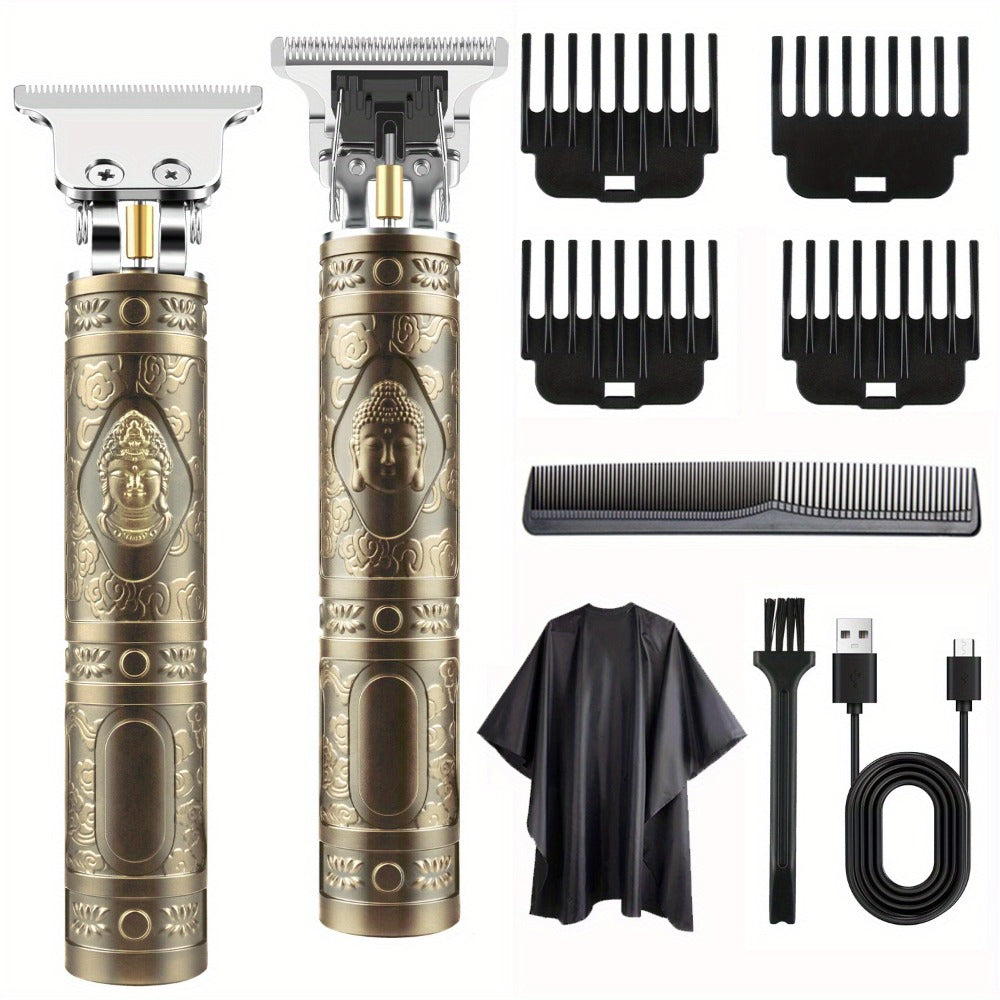 Electric Hair Clipper & Beard Trimmer Set for Men – USB Rechargeable Cordless Haircut Kit with 4 Guide Combs | Professional H