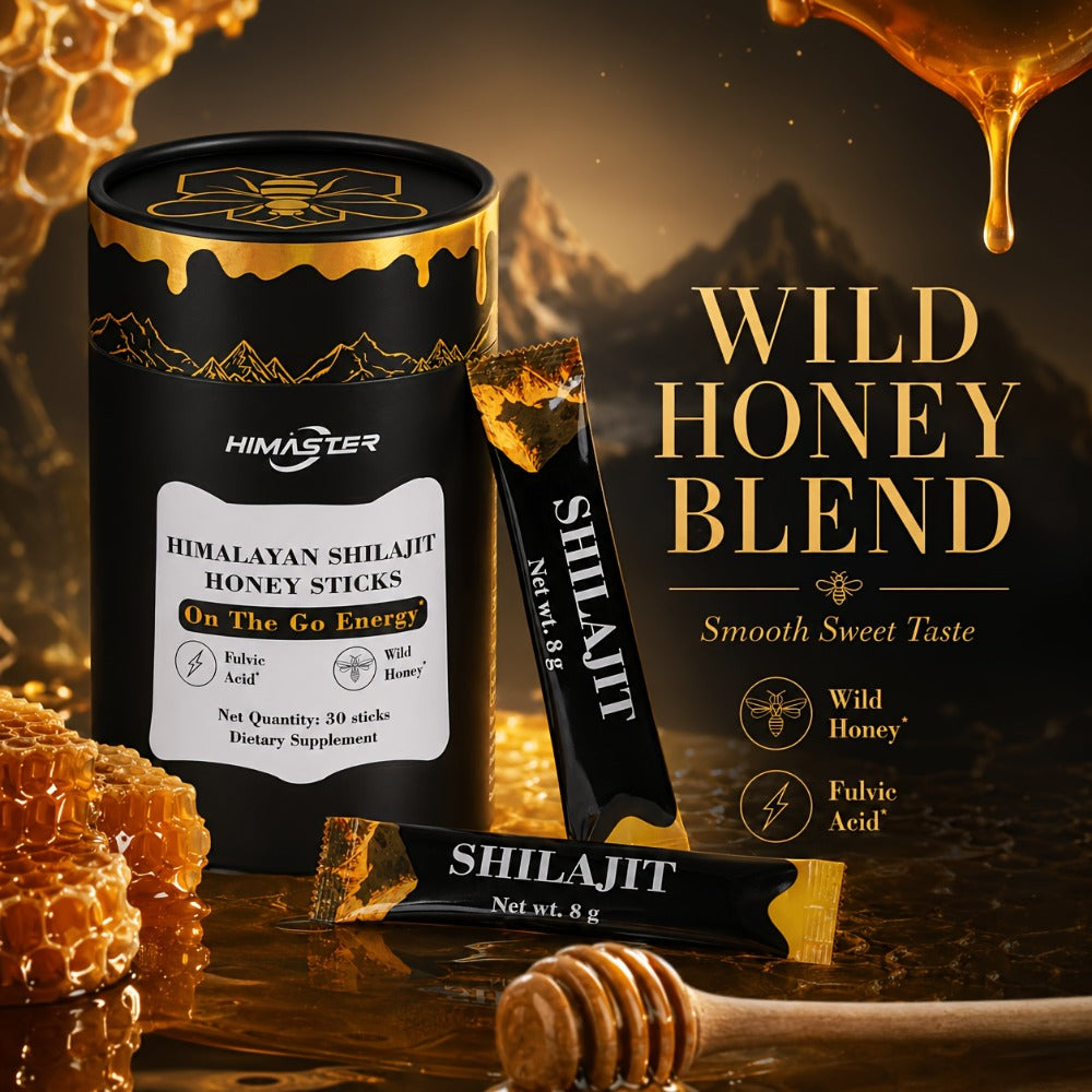 Herbal Supplement with HIMASTER Label, Himalayan Shilajit Honey Sticks, 30 Individually Wrapped 8g Sticks — image 3