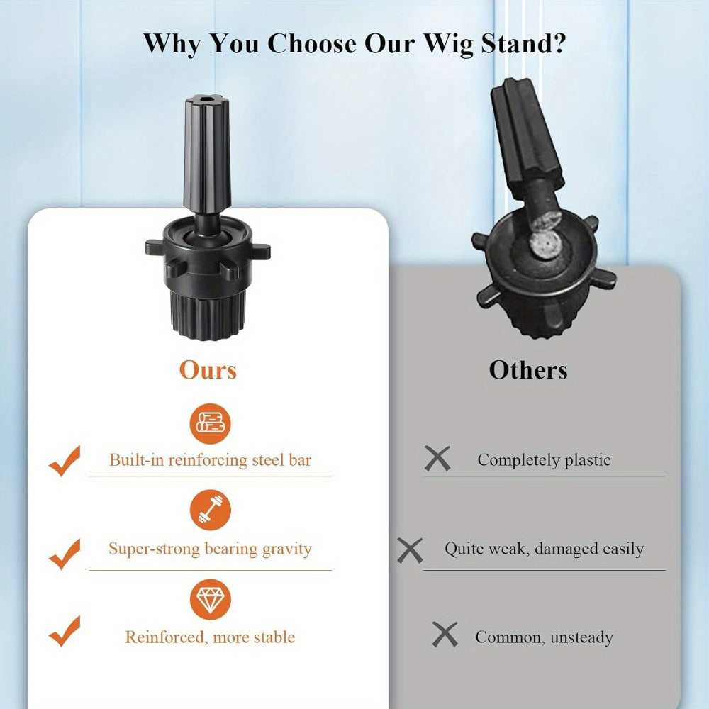 Adjustable Wig Stand Tripod 360 Rotation Aluminum Alloy Height Adjustable to 50 Inch Foldable Portable Mannequin Head Stand f