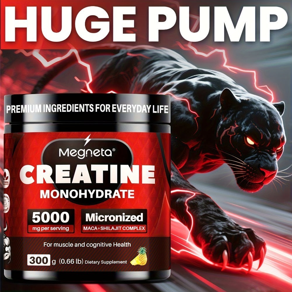Micronized Creatine Monohydrate 5000mg Powder 300g 60 Servings, No Artificial Sweeteners or Flavors — image 1