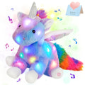 Plush Toy Rainbow Unicorn with LED Glow and Choice of Music or No-Music Light-Up choices for Bedtime — image 1