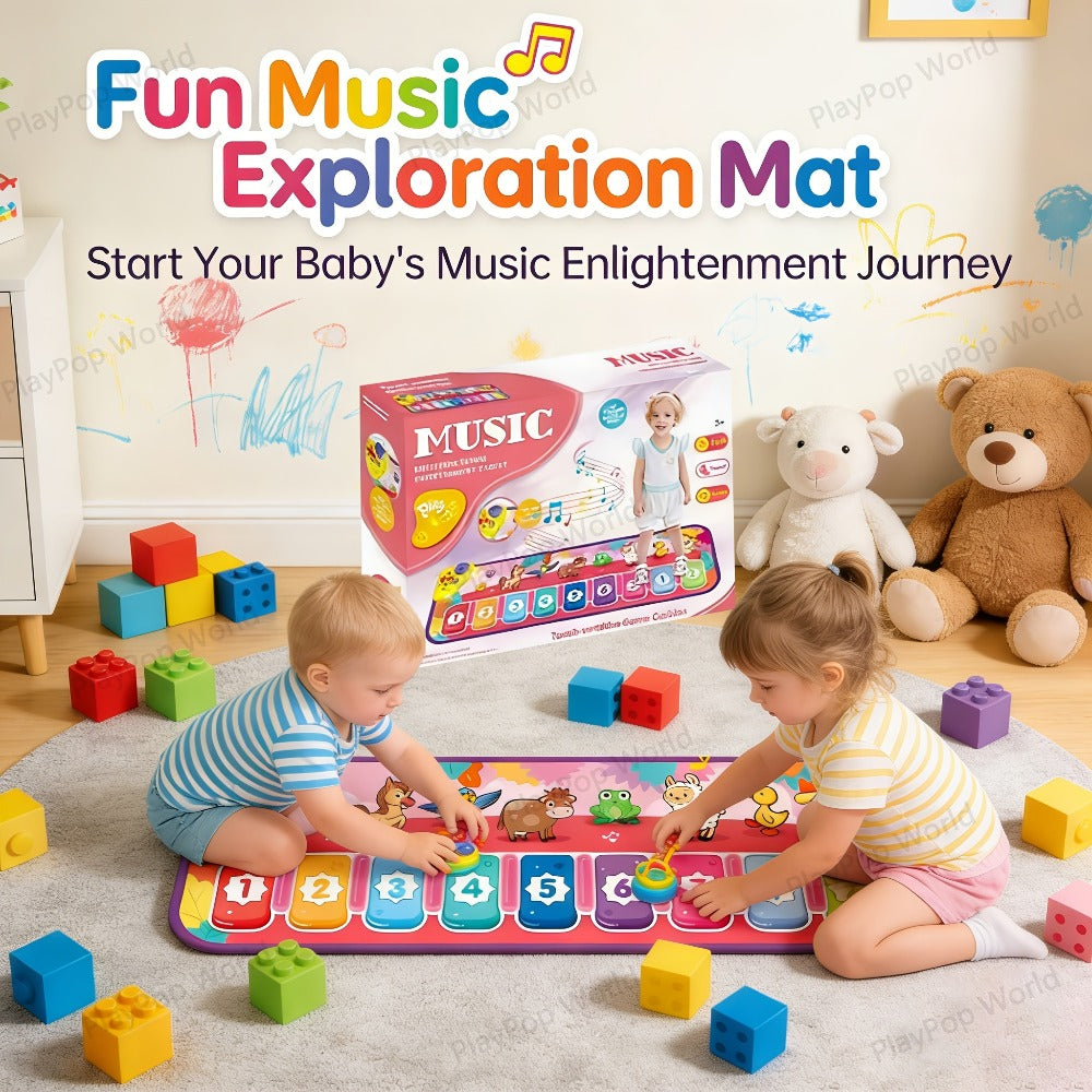 Kids Piano Mat Farm Animal, Musical Play Mat for Babies & Toddlers, Sensory Dance Keyboard Touch Blanket — image 14