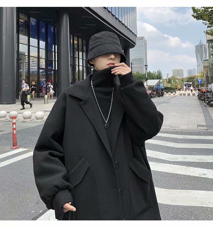 Mens All-match Casual Springfall Relaxed-fit Trench Coat