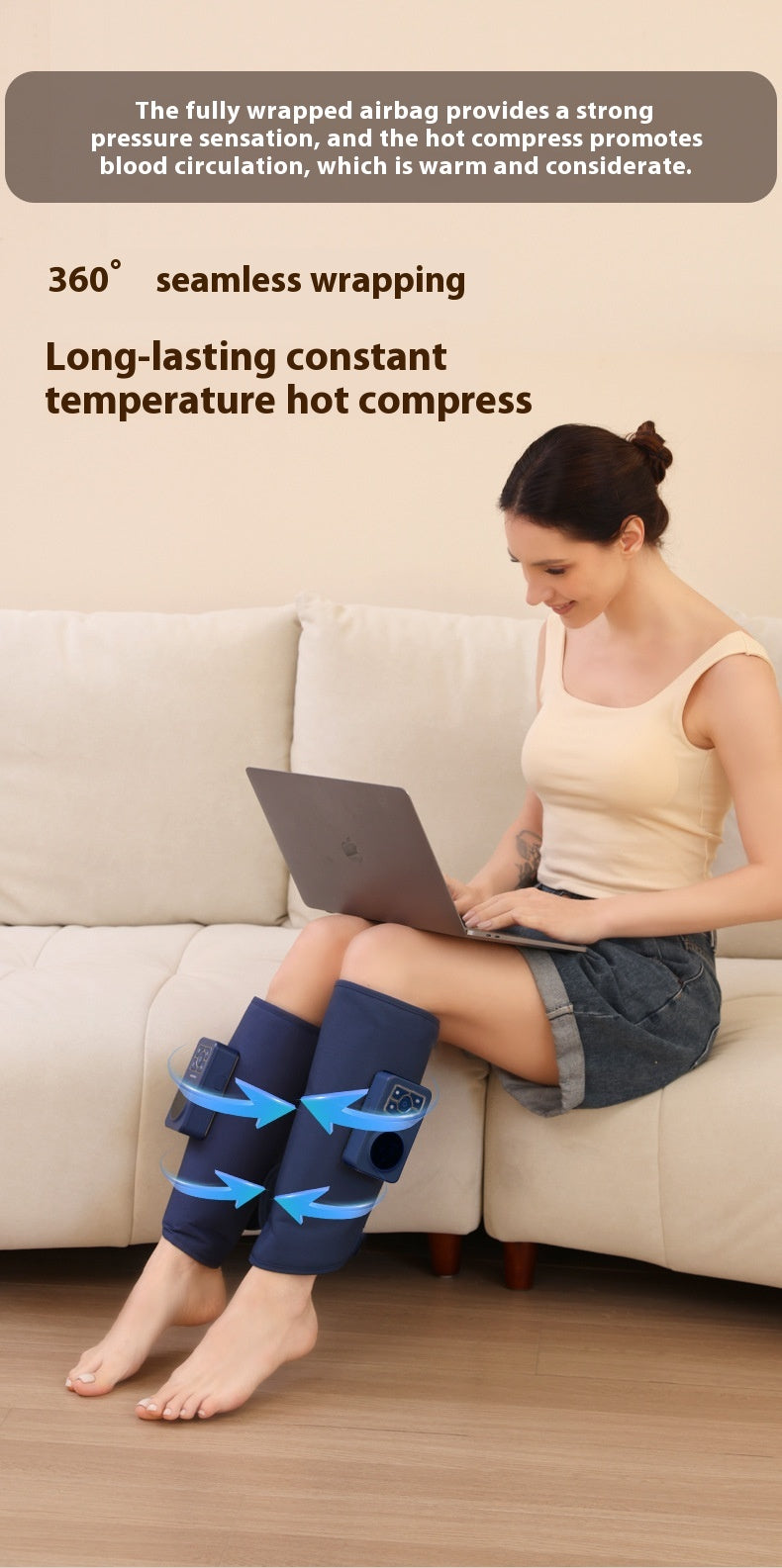 Leg Massage Instrument Calf Airbag Heating Massager