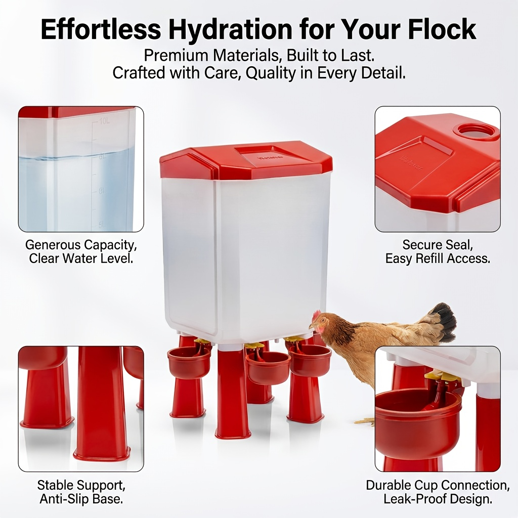 Chicken Waterer Float Ball 2 3 Gallon Feeder Combo Set for Garden, Patio and Yard Use, with the Listed Configuration — image 