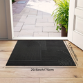 Time Arc Door Mat with Geometric Groove Pattern in Black, Gray or Brown and Two Rectangular Sizes — image 7