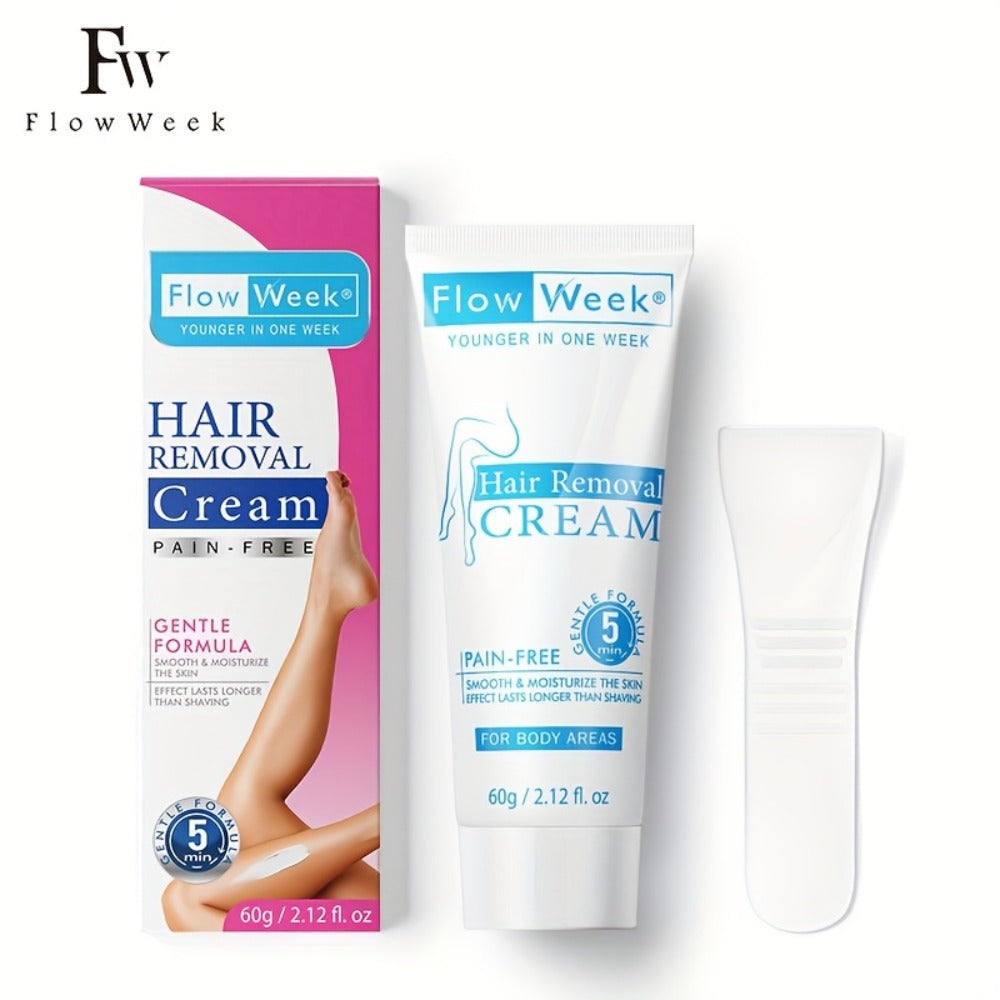 Hair Removal Cream Flow Week 60g Tube with One Three or Five Pack Options for External Body Grooming — image 8