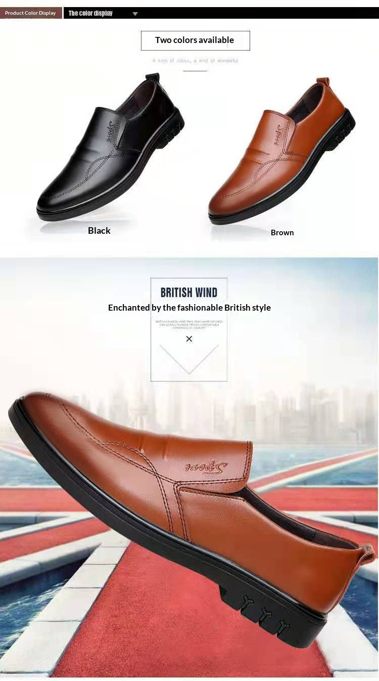 Mens Breathable Casual Business Leather Shoestrendy And Versatile