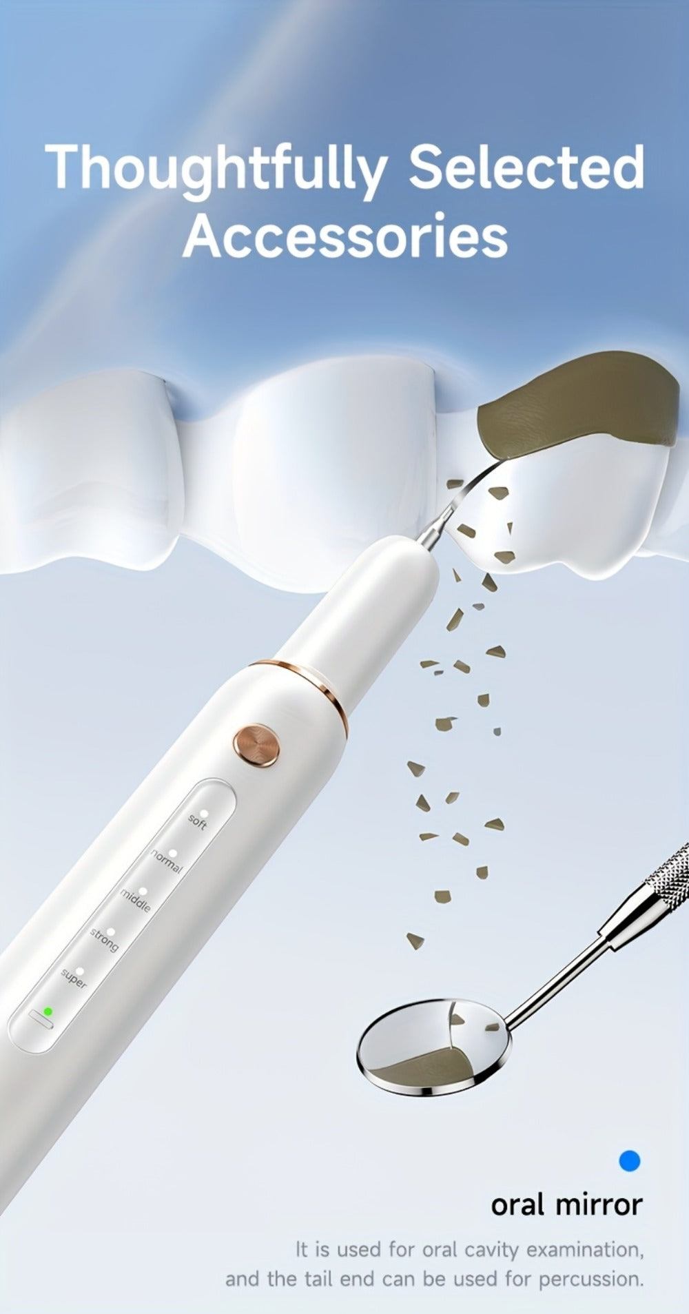 Ultrasonic Tartar Remover Electric Tooth Cleaner 5-Speed IPX6 Waterproof USB Rechargeable Dental Scaler — image 19