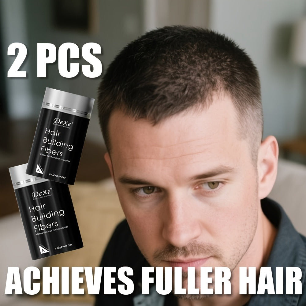 DeXe Hair Fiber Powder 2pcs x 22g, Natural Fine Thickening Fibers for Thinning Hair & Bald Spot Coverage — image 9