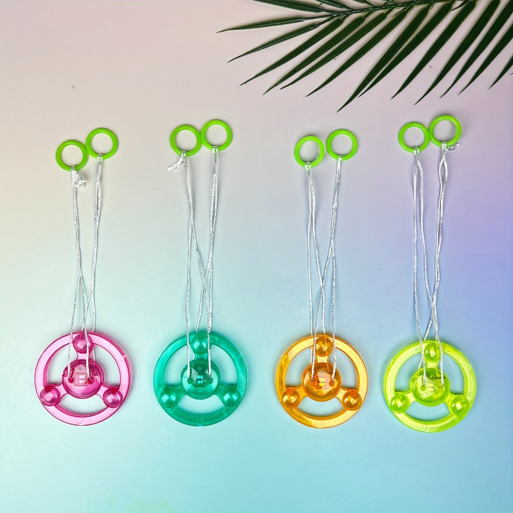 Thirty Pull-String Flywheel Spinner Toys with Four Assorted Colors and Pictured 7cm Wheel Diameter — image 5